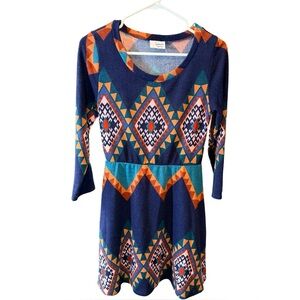 Fantastic Fawn Geometric Navajo Print Dress – Size Small